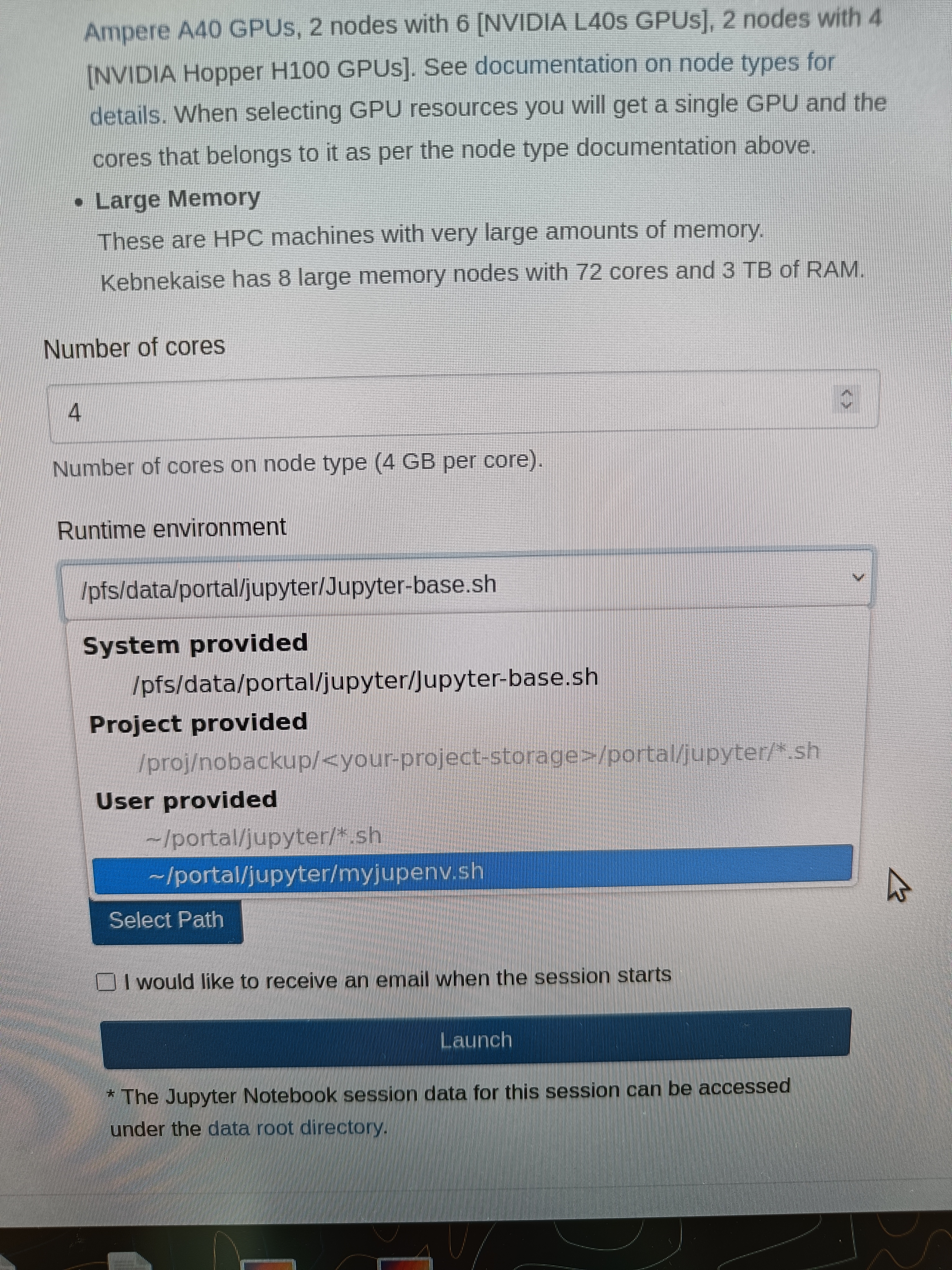 My Jupyter launch
