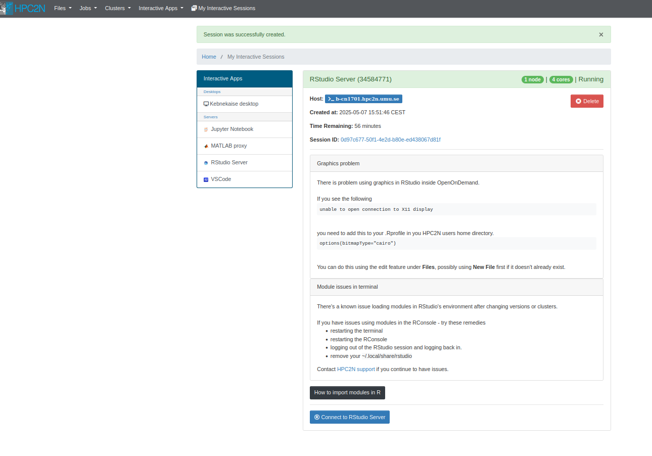 Open OnDemand RStudio server
