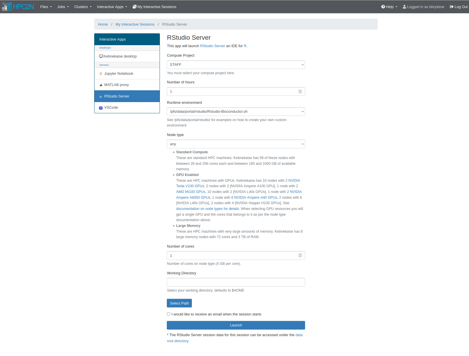 Open OnDemand RStudio server