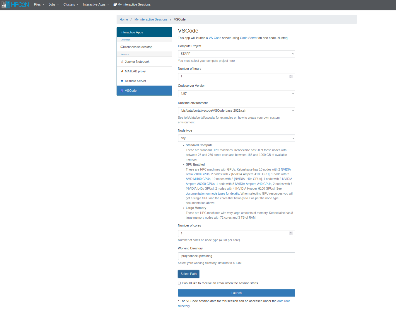 Open OnDemand VSCode server