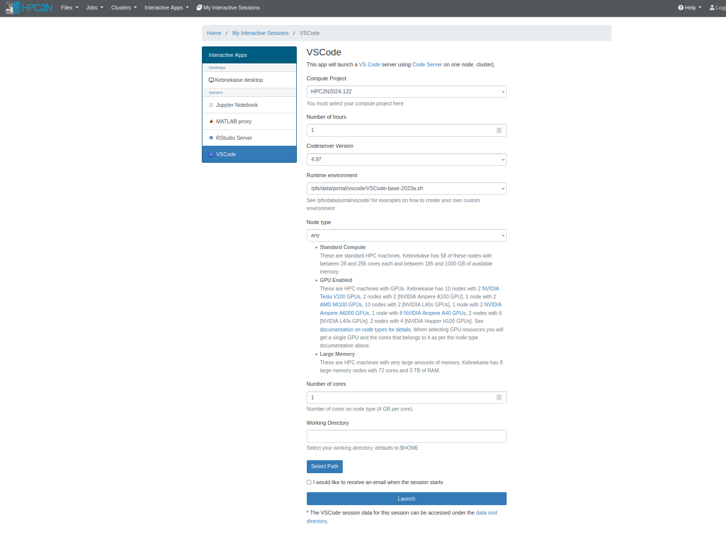 Open OnDemand VSCode server
