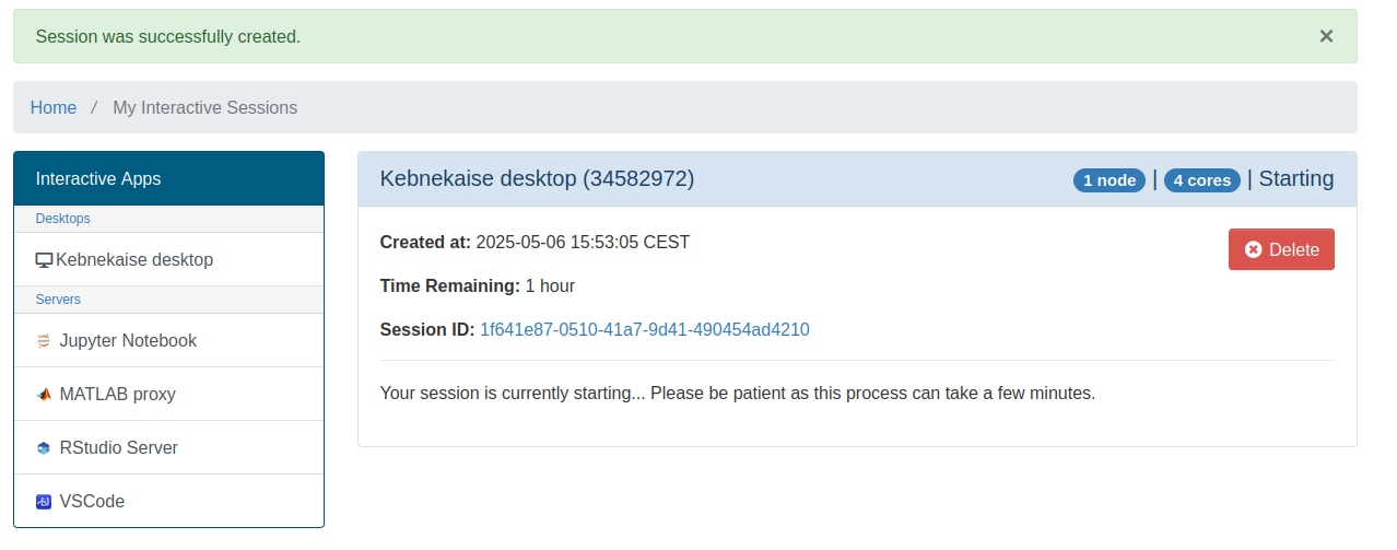 Open OnDemand Kebnekaise desktop